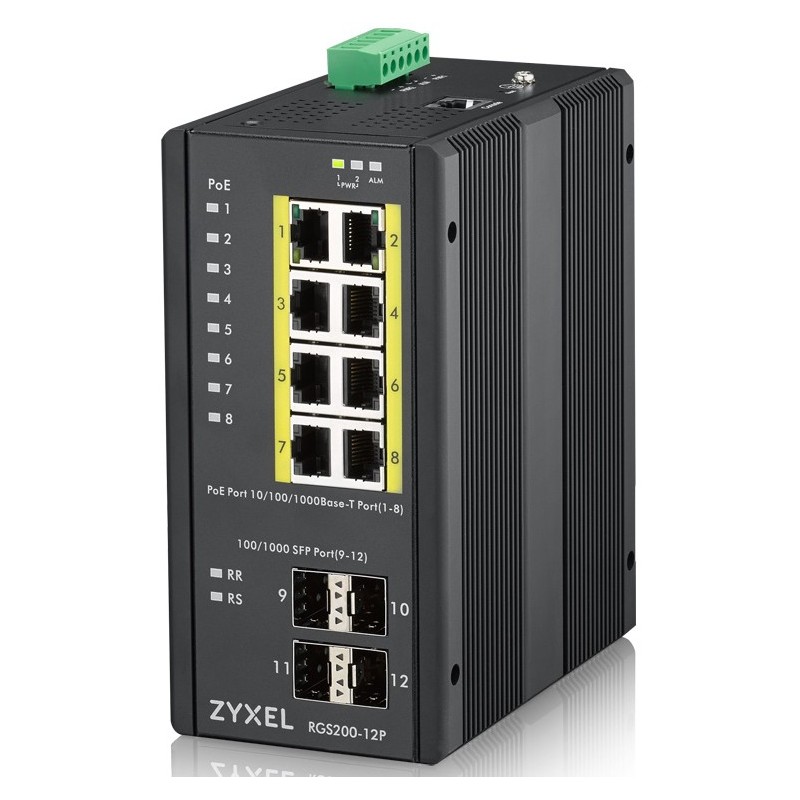 Buy Zyxel RGS200-12P PoE Industrial Switch - RGS200-12P - 12-Port PoE, Rackmount... in Cyprus, Nicosia, Limassol, Larnaka, Pafos