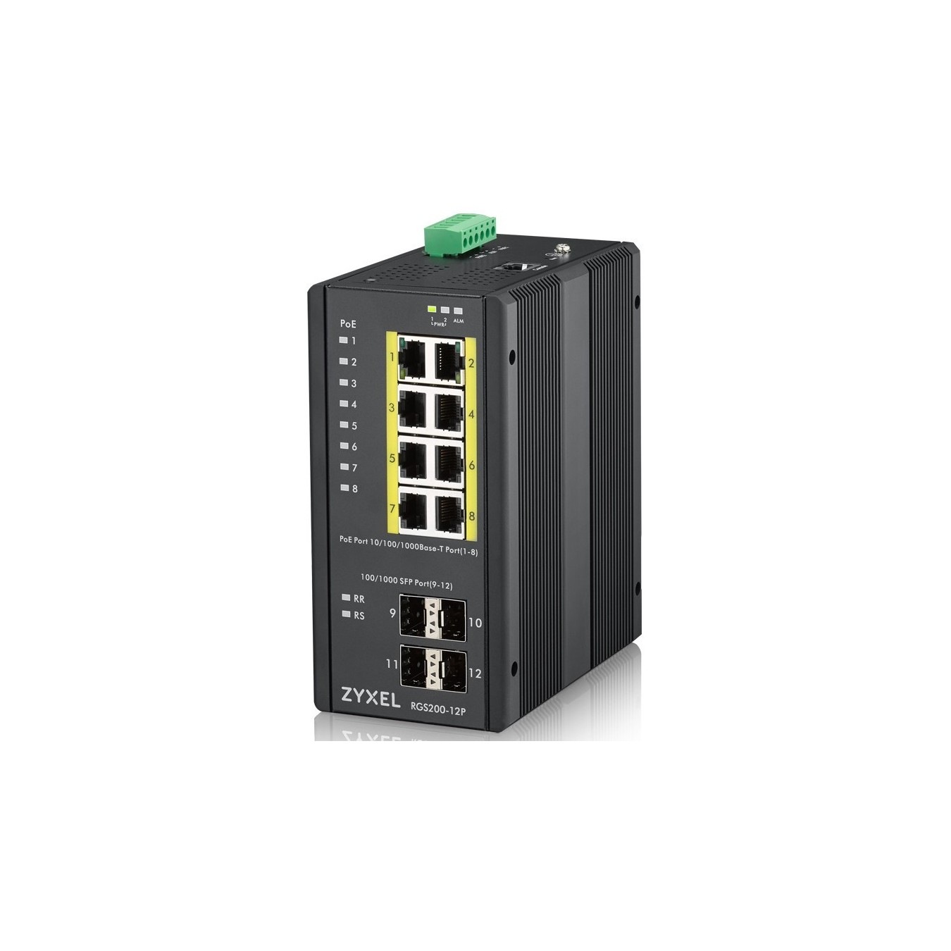 Zyxel RGS200-12P PoE Industrial Switch - RGS200-12P - 12-Port PoE, Rackmount Ready — Buy in Cyprus with Fast Delivery