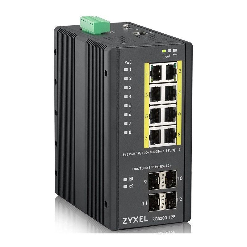 Buy Zyxel RGS200-12P PoE Industrial Switch - RGS200-12P - 12-Port PoE, Rackmount... in Cyprus, Nicosia, Limassol, Larnaka, Pafos