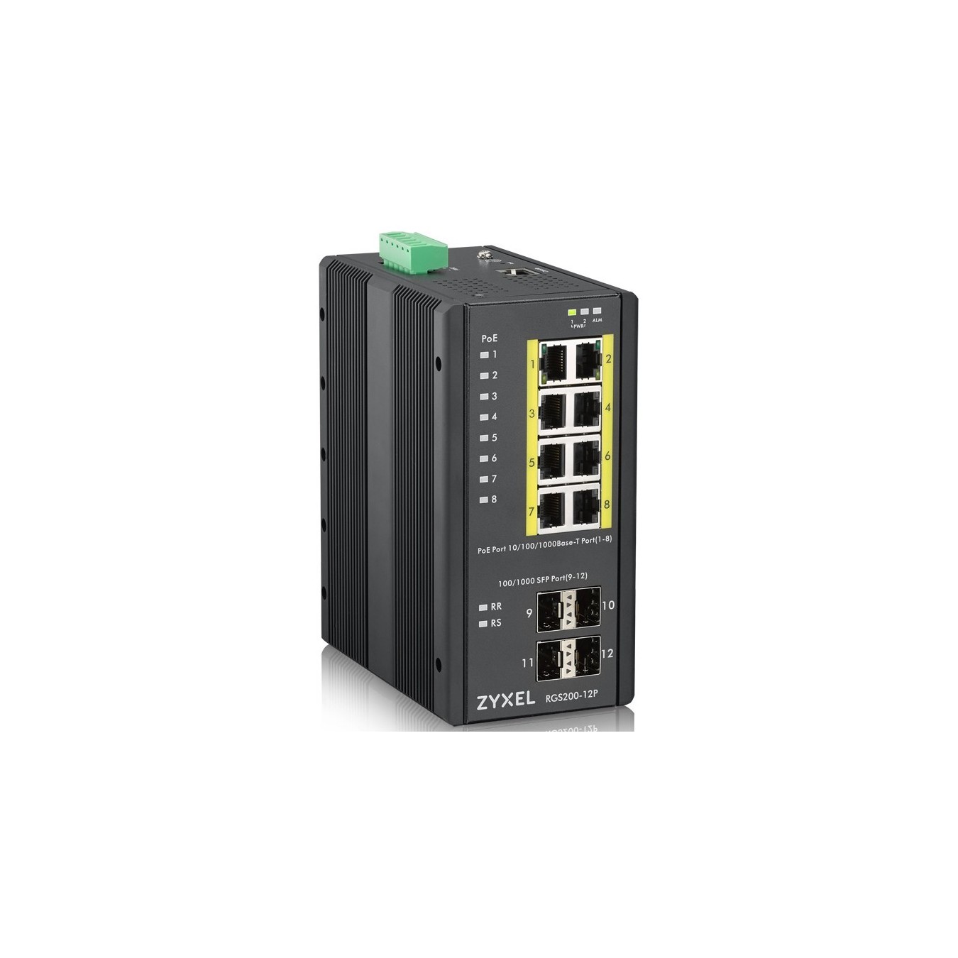 Zyxel RGS200-12P PoE Industrial Switch - RGS200-12P - 12-Port PoE, Rackmount Ready — Buy in Cyprus with Fast Delivery