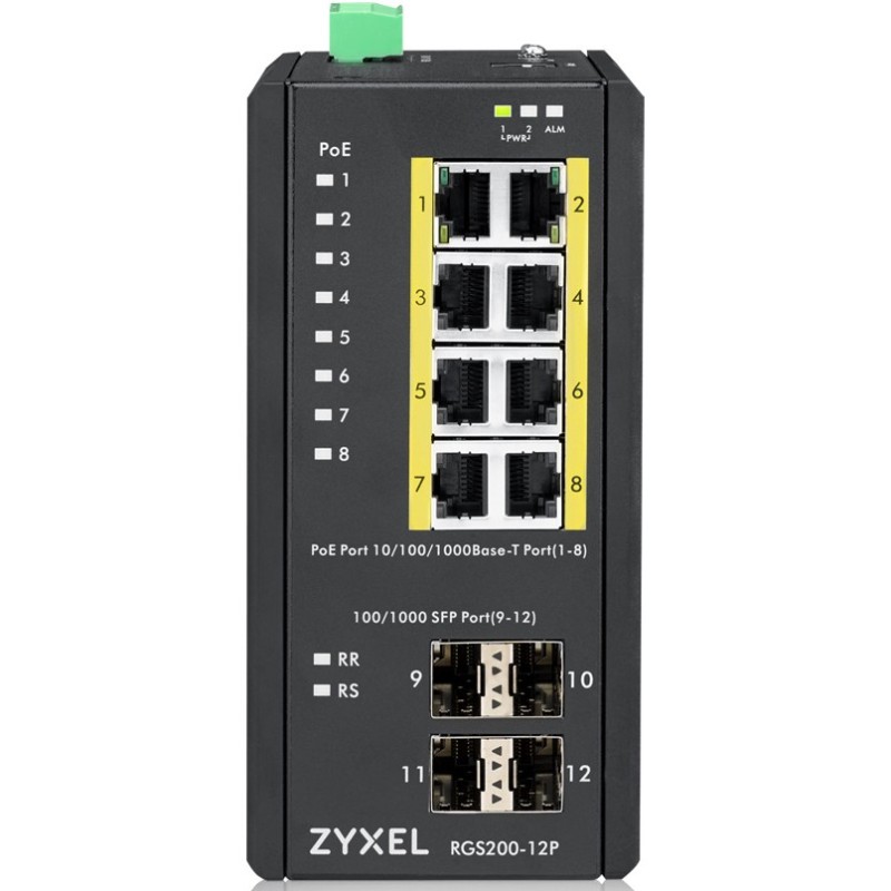 Buy Zyxel RGS200-12P PoE Industrial Switch - RGS200-12P - 12-Port PoE, Rackmount... in Cyprus, Nicosia, Limassol, Larnaka, Pafos
