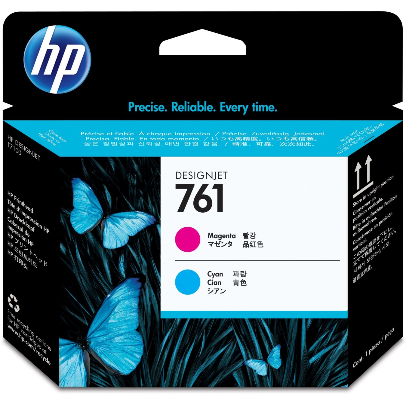 HP 761 Original Printhead magenta and cyan 1-pack - 761 - Characteristics (Color: magenta, cyan)