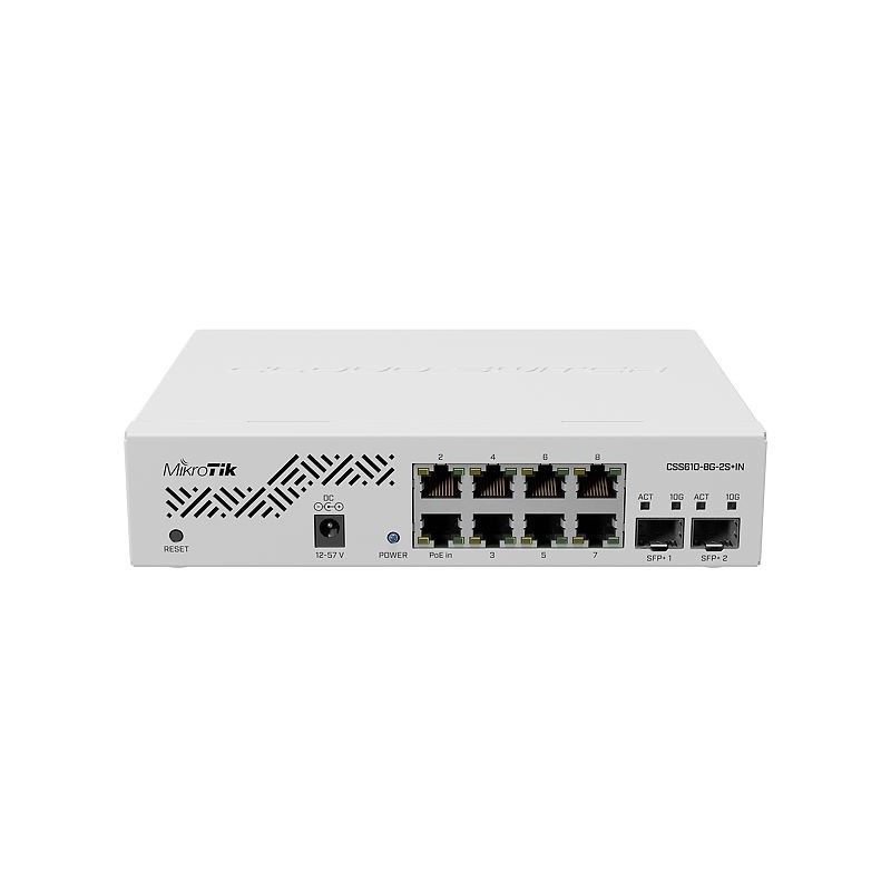 Buy MikroTik Cloud Switch - CSS610-8G-2S+IN RM - 8x1G + 2xSFP+ (10G), PoE, Fanle... in Cyprus, Nicosia, Limassol, Larnaka, Pafos
