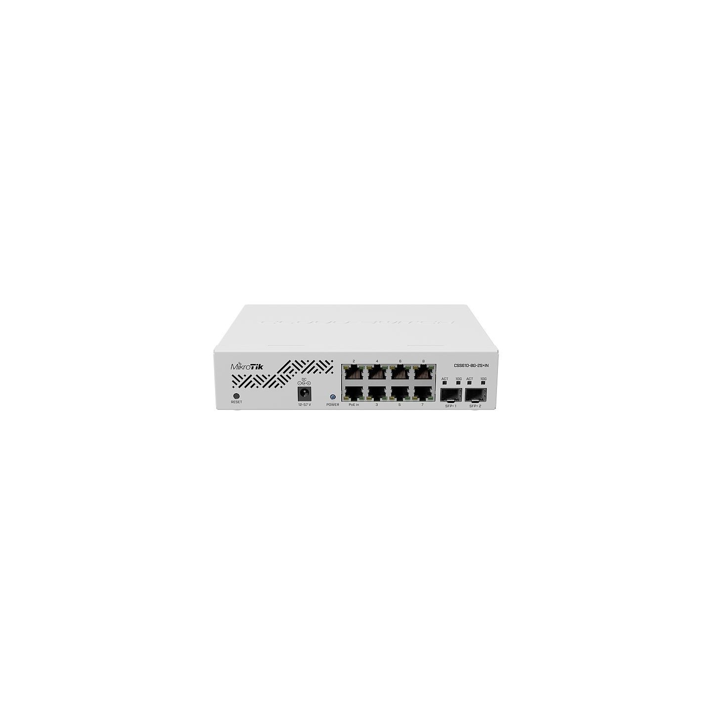 MikroTik Cloud Switch - CSS610-8G-2S+IN RM - 8x1G + 2xSFP+ (10G), PoE, Fanless, Rackmount — Buy in Cyprus with Fast Delivery