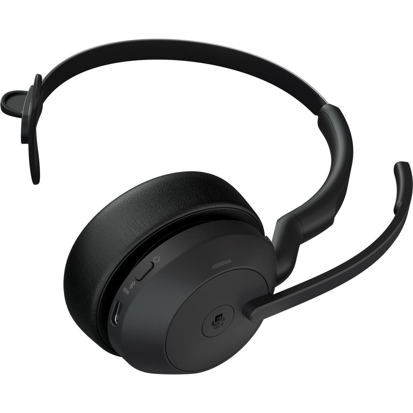 Jabra Evolve2 55 Link380a MS Mono Stand - Evolve2 55 - Over-ear, PU Leather, 2.4 GHz wireless