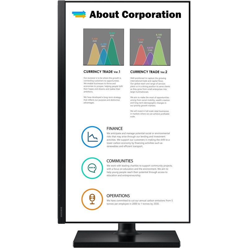 Buy Samsung 24'' FHD IPS Monitor - F24T452FQR - Black, 61cm, 1920x1080, 5ms, 2xH... in Cyprus, Nicosia, Limassol, Larnaka, Pafos