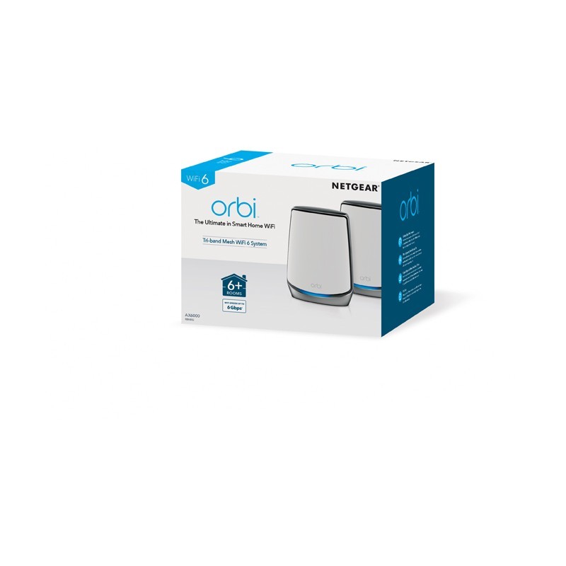 Buy NETGEAR Orbi RBK852-100EUS - Router 2 Extender - Tri-band Wi‑Fi 6 in Cyprus, Nicosia, Limassol, Larnaka, Pafos