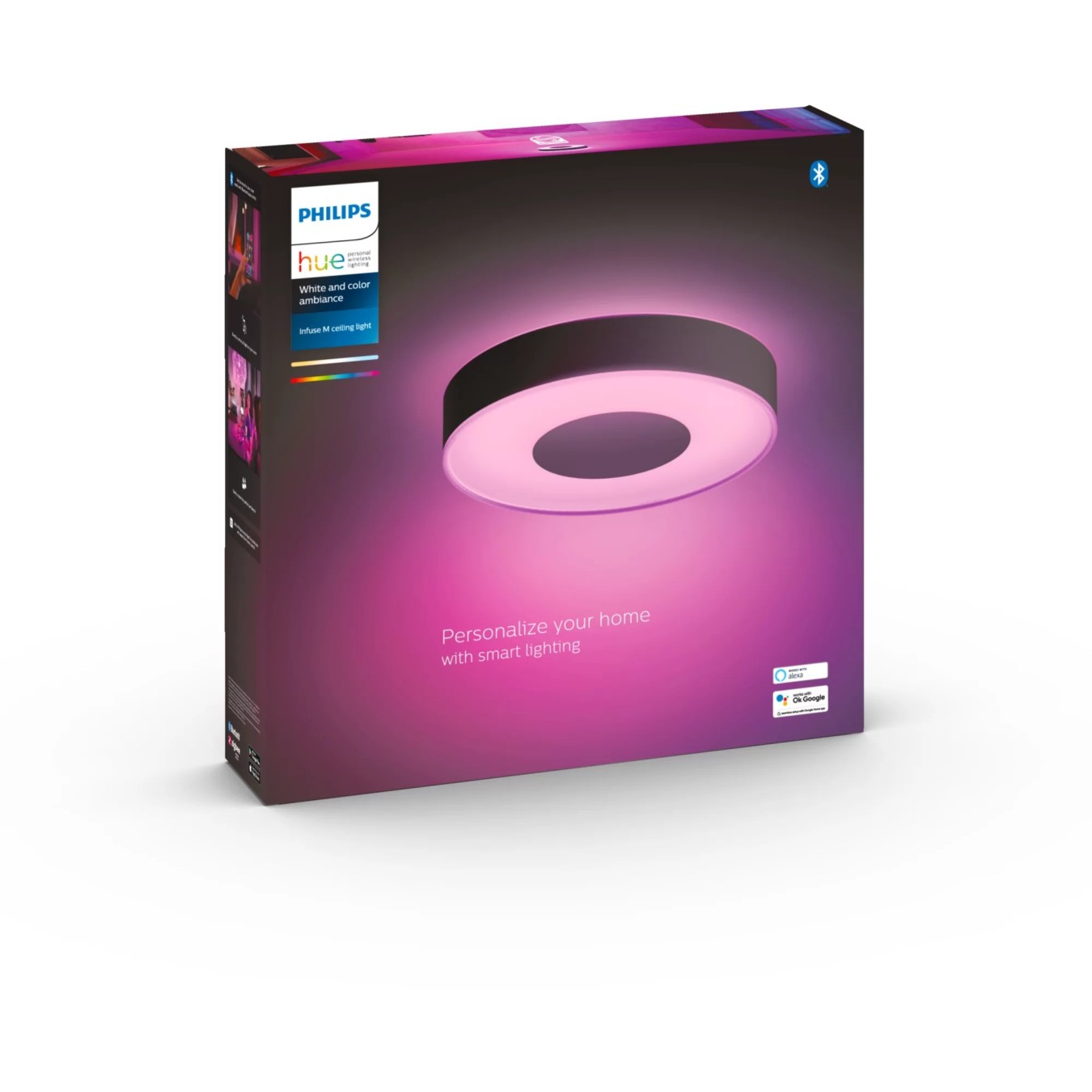 Philips Hue White & Color Ambiance Infuse Ceiling Light M Black - RGB, 2400lm, Zigbee, Dimmable