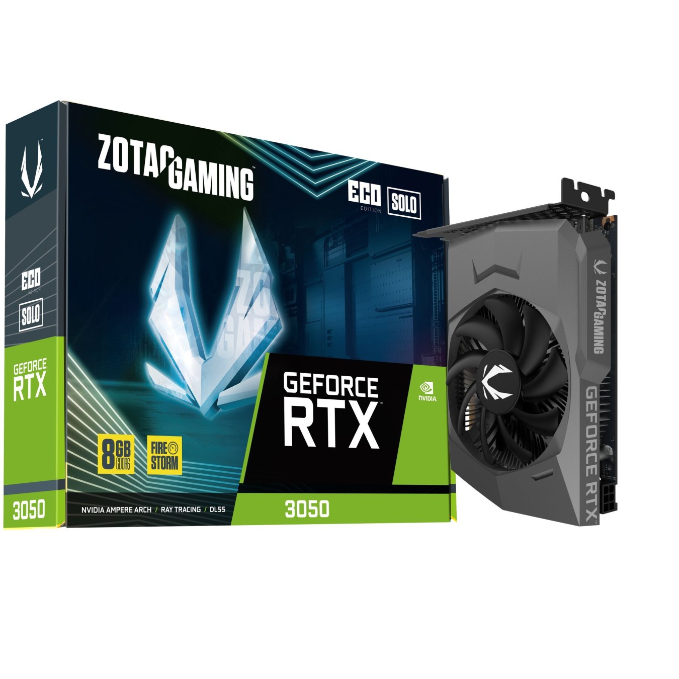 RTX 3050 8GB ZOTAC Gaming ECO Solo - GDDR6, 1 Fan — Buy in Cyprus with Fast Delivery