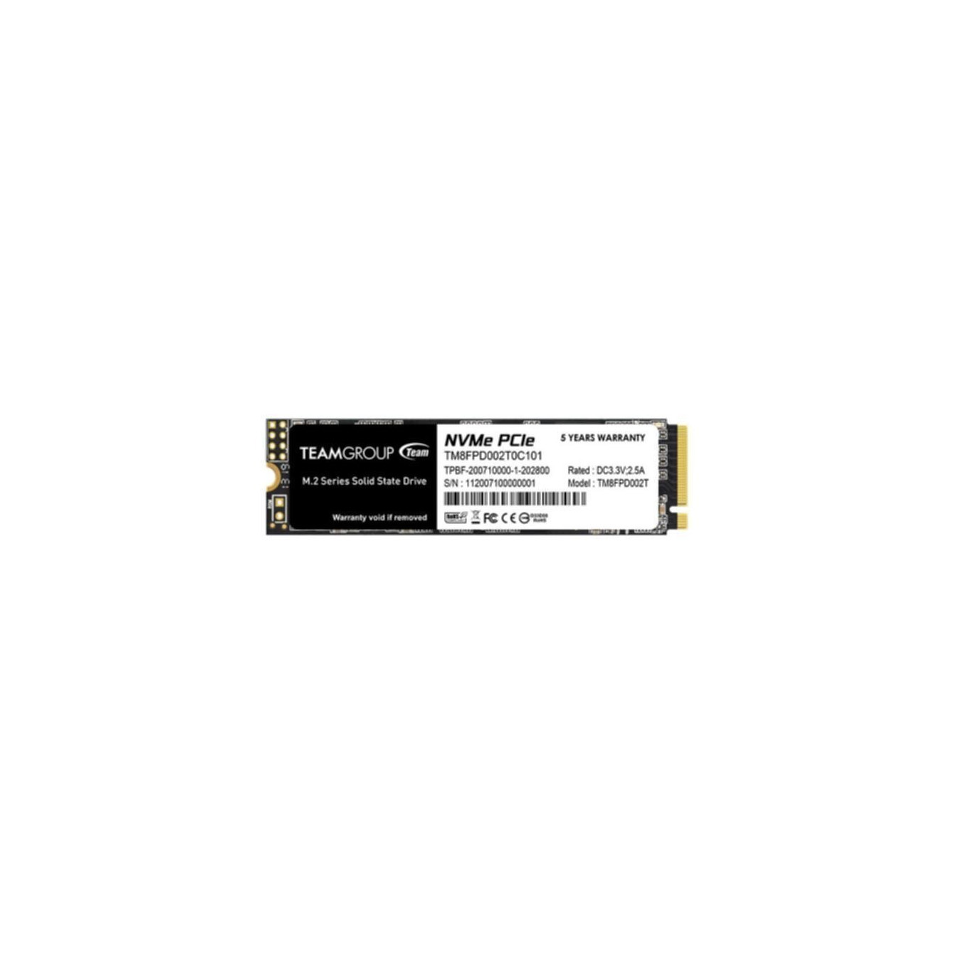 TEAMGROUP MP33 PRO - TM8FPD002T0C101 - 2TB M.2 2280 NVMe PCIe Gen3 x4 SSD (Up to 2100/1700 MB/s)