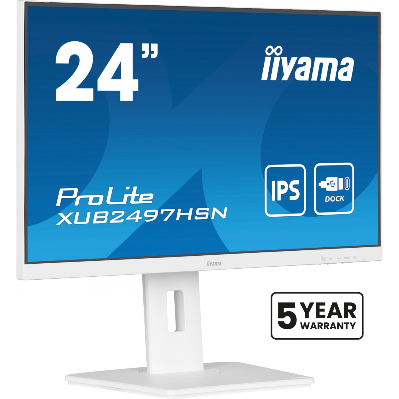 IIYAMA 60.5cm (23.8') XUB2497HSN-W2 16:9 HDMI+DP+USB-C Lift - XUB2497HSN-W2 - 23.8 inch, adjustable height monitor