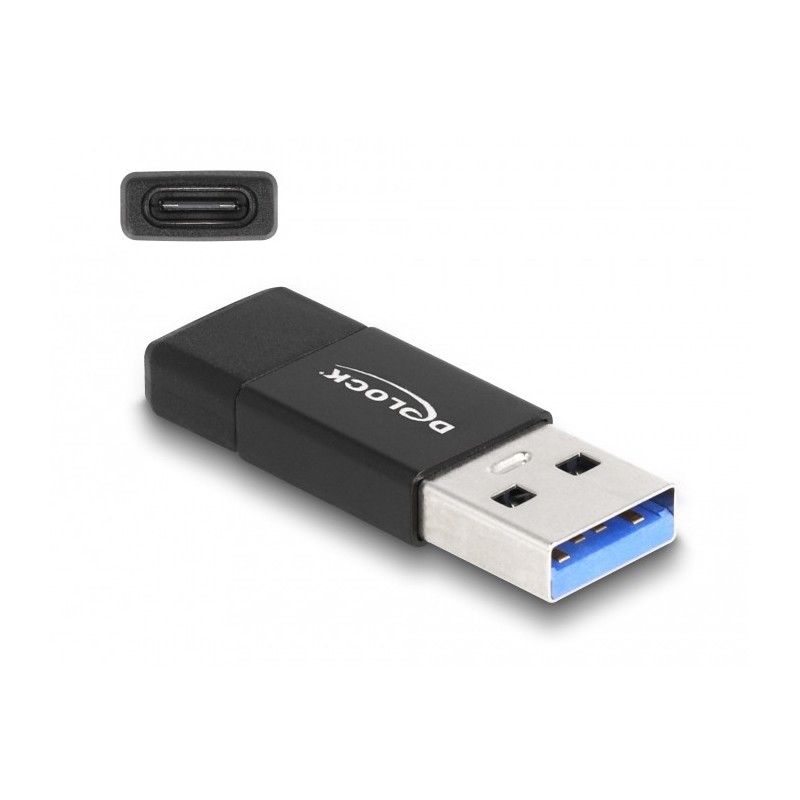 Buy DELOCK USB 3.2 Gen 2 Adapter - USB-A Male to USB-C Female - Black in Cyprus, Nicosia, Limassol, Larnaka, Pafos