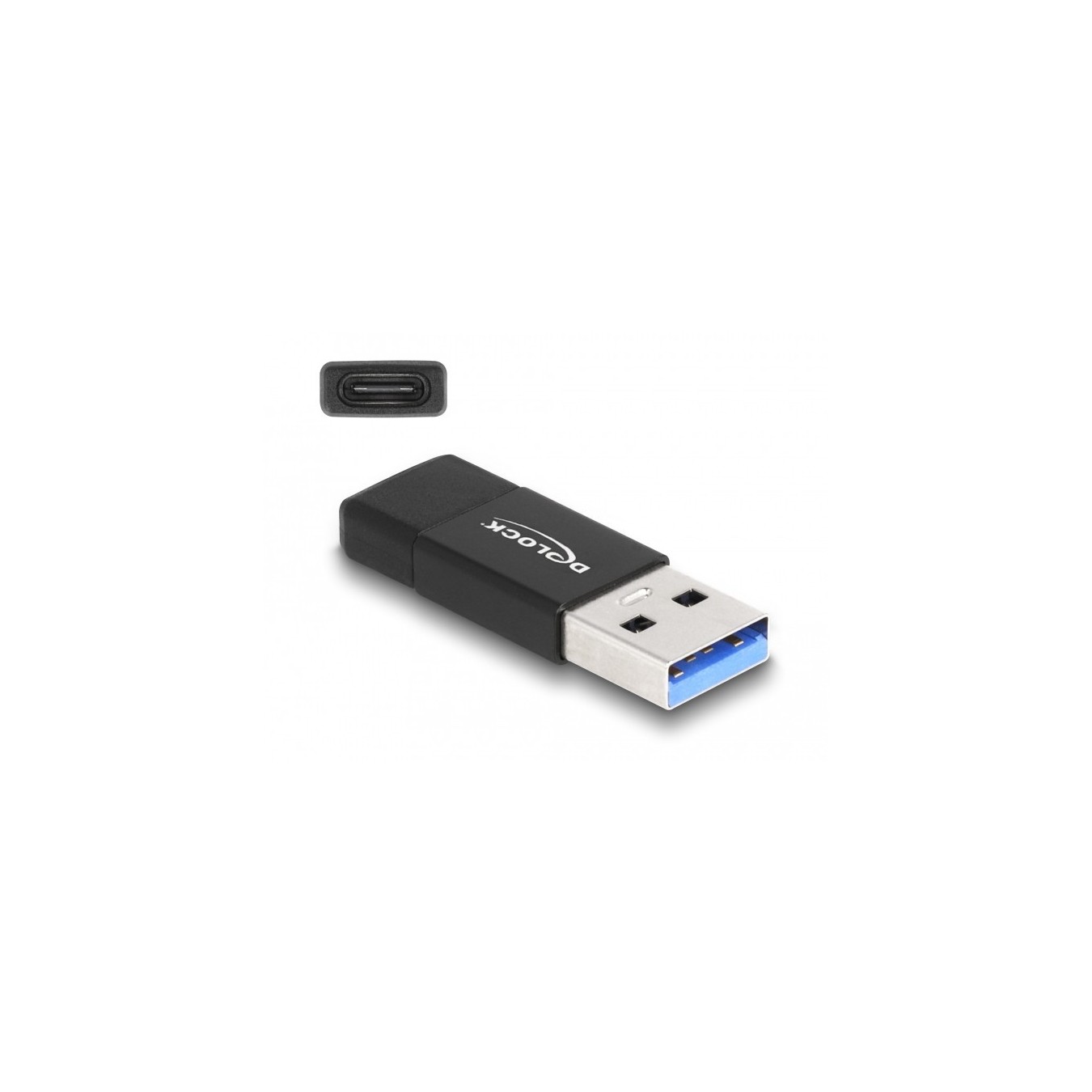 DELOCK USB 3.2 Gen 2 Adapter - USB-A Male to USB-C Female - Black — Buy in Cyprus with Fast Delivery
