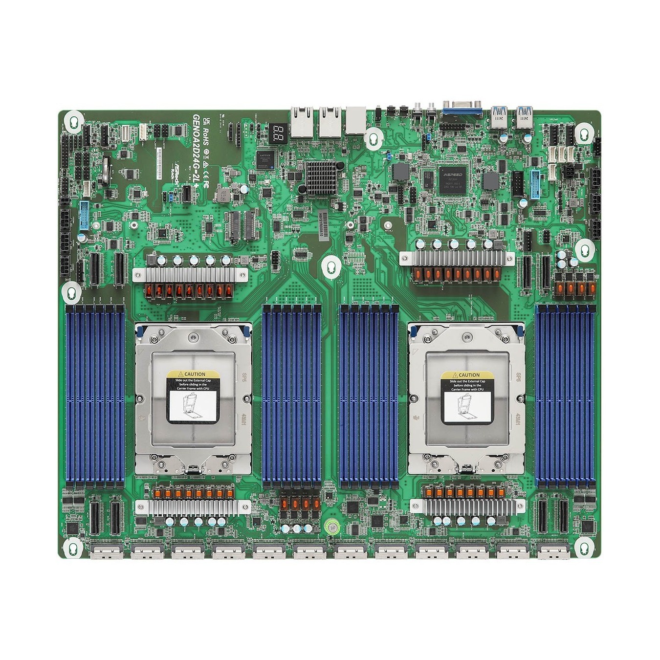 ASRock Mainboard GENOA2D24G-2L+ Proprietary Dual Socket SP5 - GENOA2D24G-2L+ - Dual Socket SP5