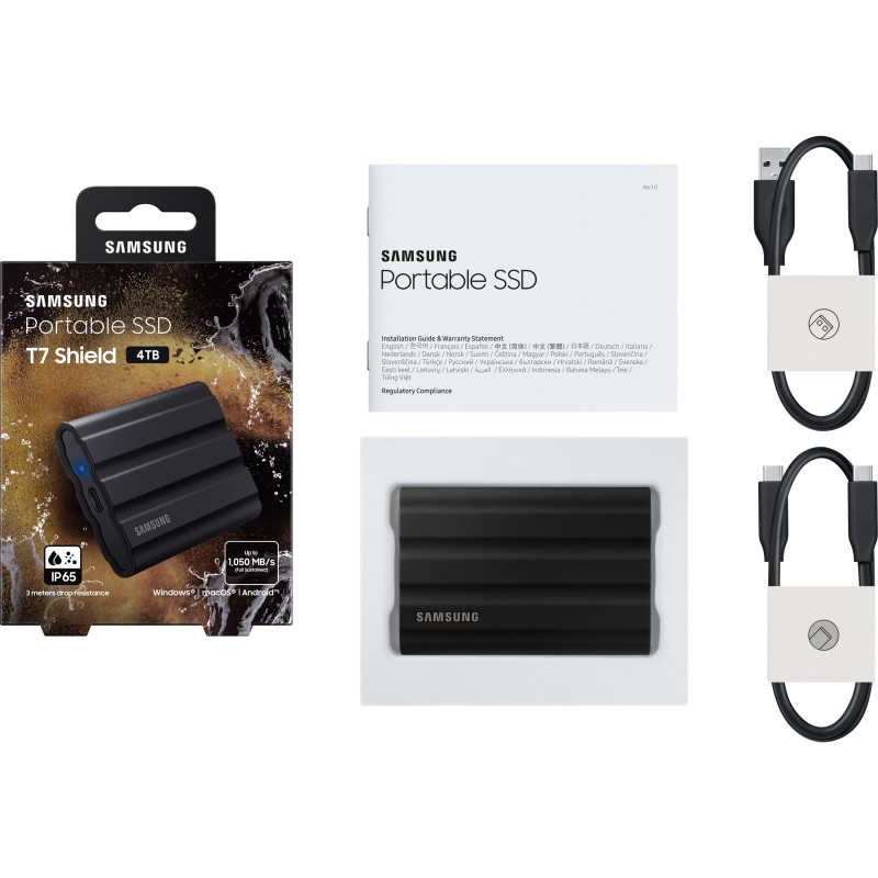 Buy Samsung Portable T7 Shield - T7 Shield - Black, 4TB, USB-C Gen2 in Cyprus, Nicosia, Limassol, Larnaka, Pafos