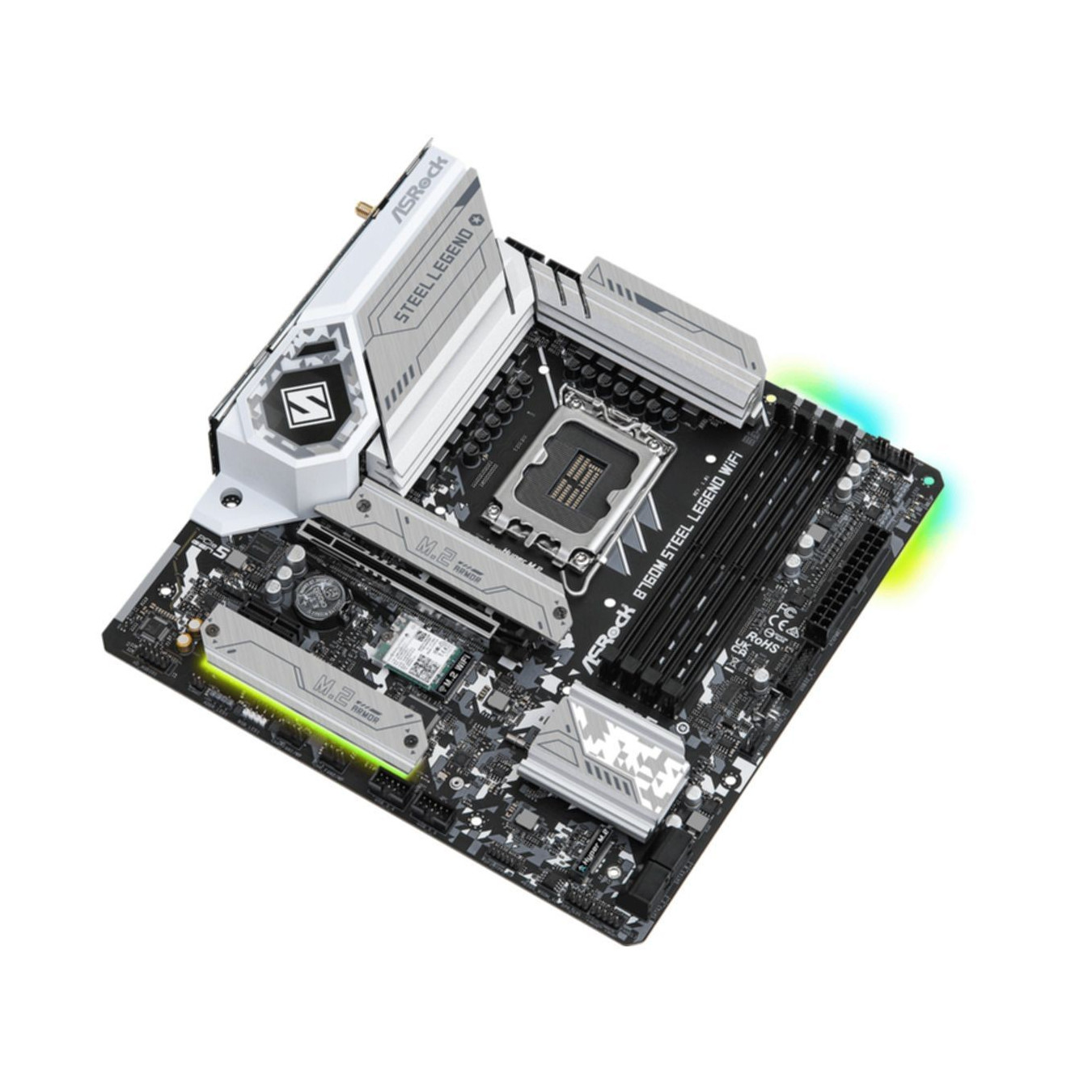 ASRock B760M Steel Legend WiFi - B760M - LGA1700, microATX, DDR5, Wi‑Fi 6E, 2.5Gb LAN, Bluetooth 5.3, 128GB support