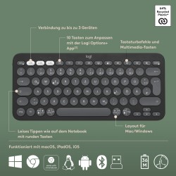 Buy Logitech Pebble 2 Combo - Pebble 2 - Graphite, Tri-Mode Wireless Keyboard in Cyprus, Nicosia, Limassol, Larnaka, Pafos