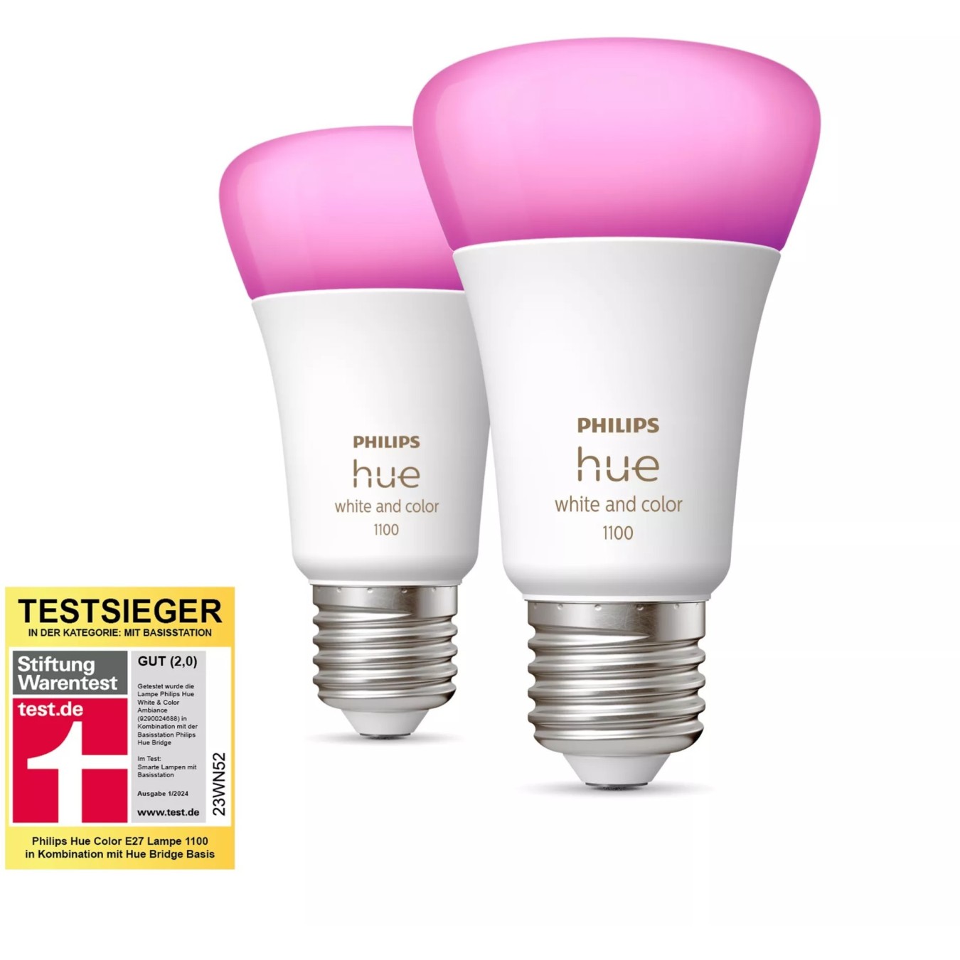 Philips Hue StiWa White & Color Ambiance E27 Doppelpack 2x800lm 75W - E27, 800 lm, 11-15 W, 1800-6500K, Zigbee