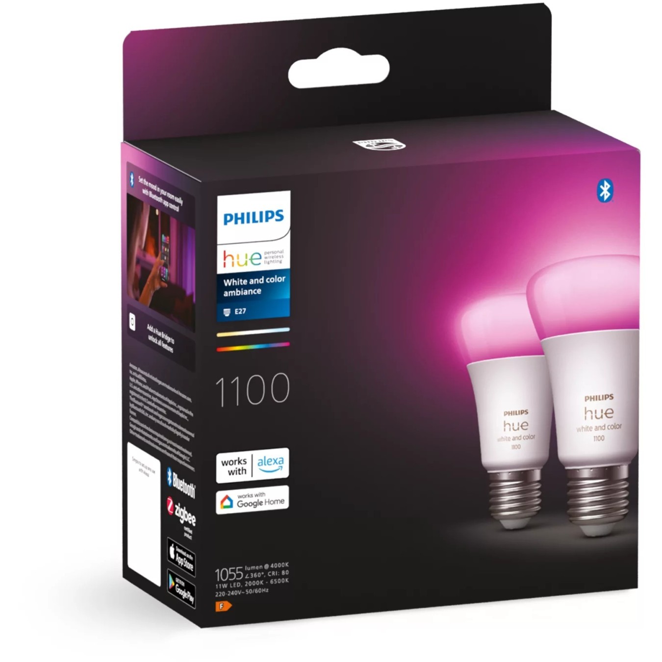 Philips Hue StiWa White & Color Ambiance E27 Doppelpack 2x800lm 75W - E27, 800 lm, 11-15 W, 1800-6500K, Zigbee