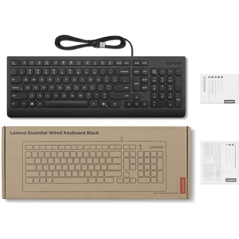 Buy Lenovo Essential Wired Keyboard - GER - Windows, 104-key Full-size USB in Cyprus, Nicosia, Limassol, Larnaka, Pafos