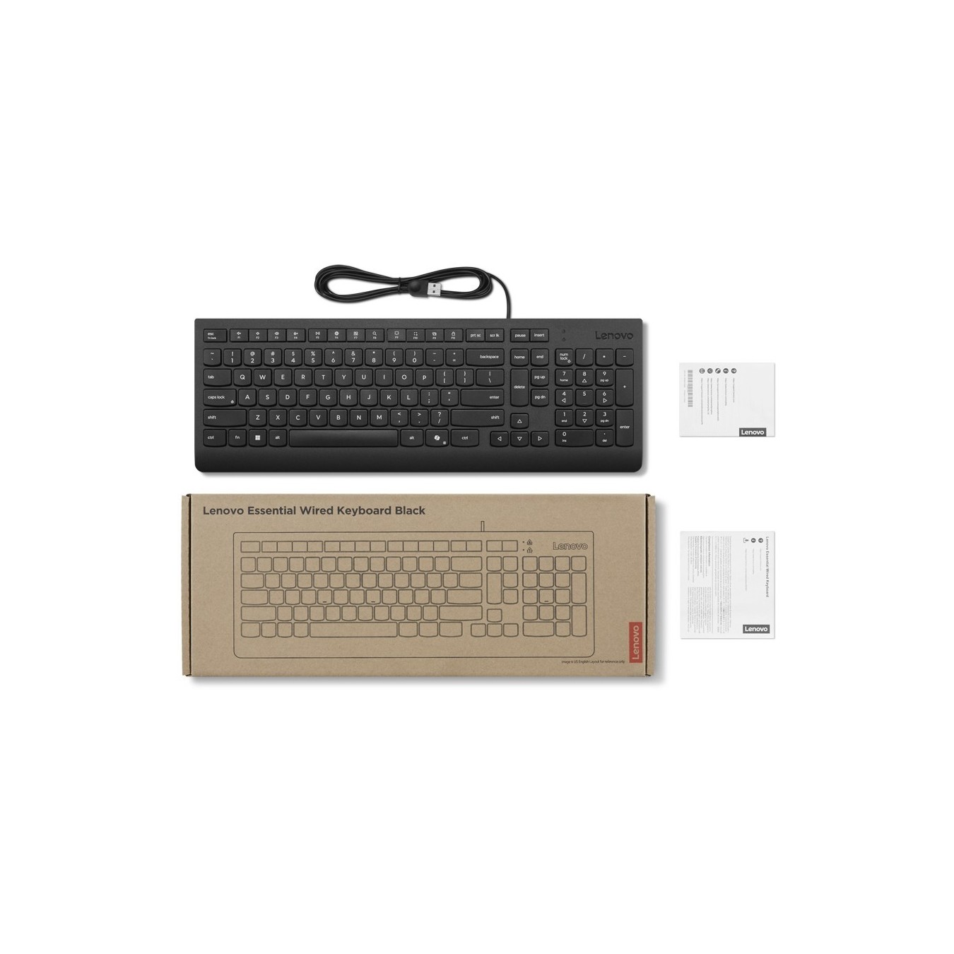 Lenovo Essential Wired Keyboard - GER - Windows, 104-key Full-size USB — Buy in Cyprus with Fast Delivery
