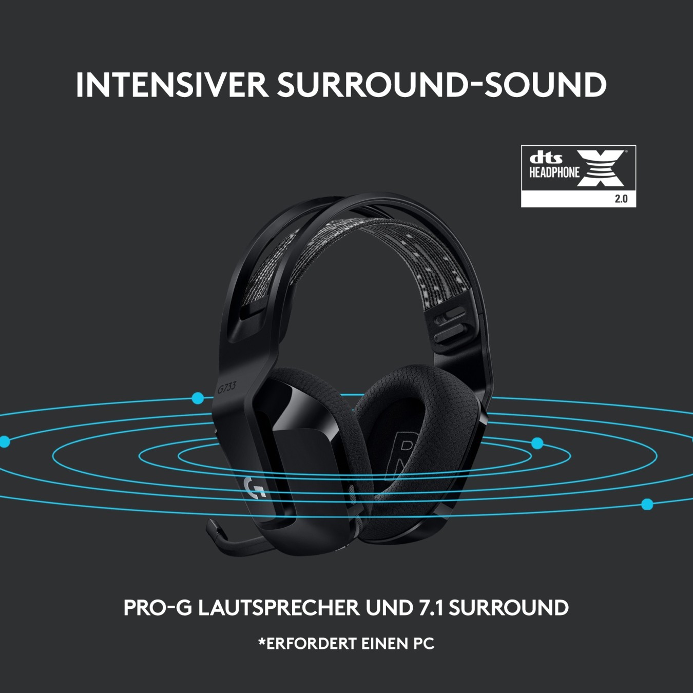 Logitech Gaming Headset Lightspeed - G733 - Black — Buy in Cyprus with Fast Delivery