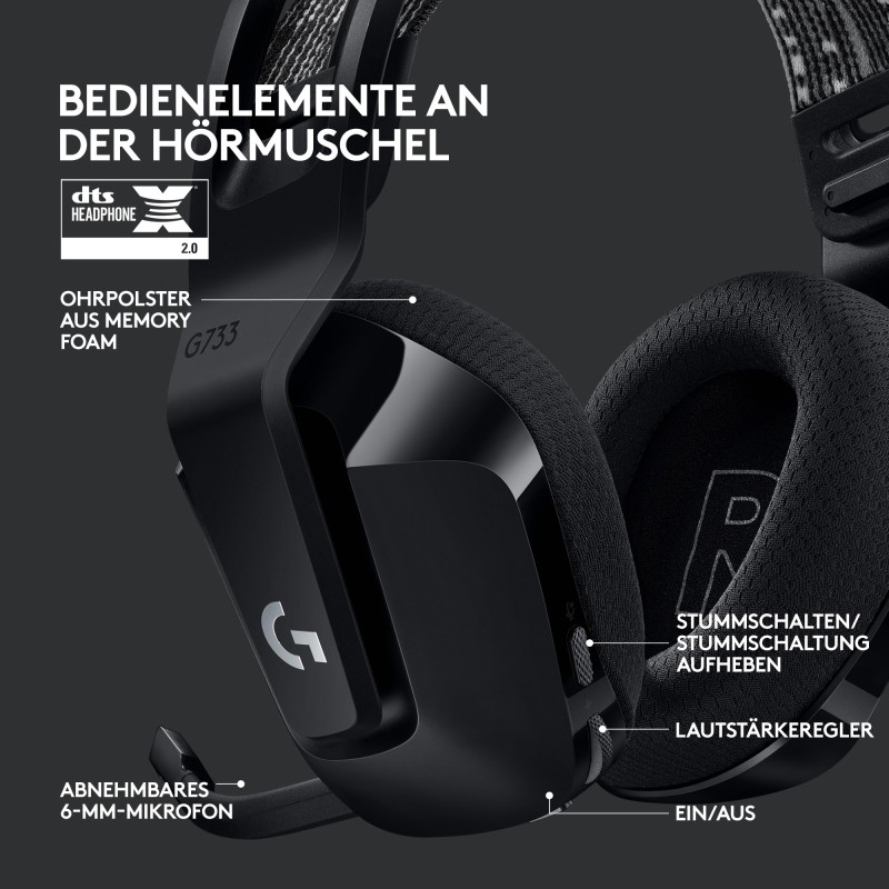 Buy Logitech Gaming Headset Lightspeed - G733 - Black in Cyprus, Nicosia, Limassol, Larnaka, Pafos