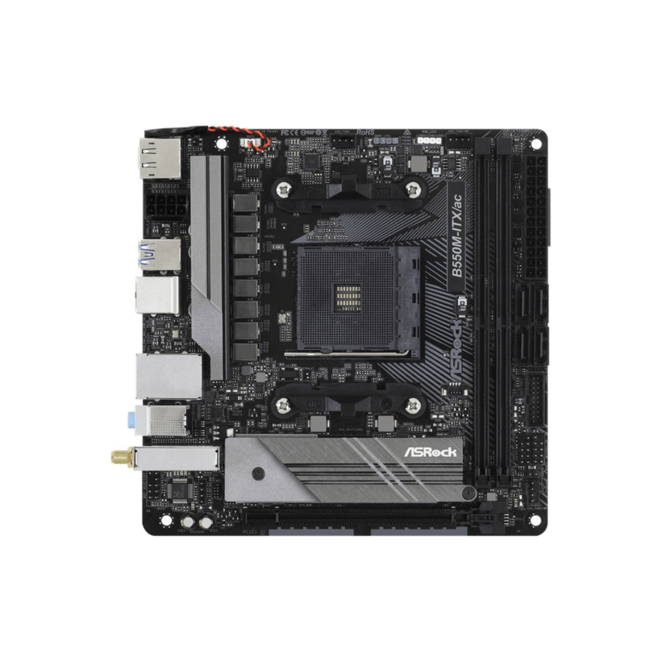 ASRock B550M-ITX AC - AM4 Mini-ITX Motherboard - B550, WiFi AC, Polychrome RGB, 64GB DDR4 Support