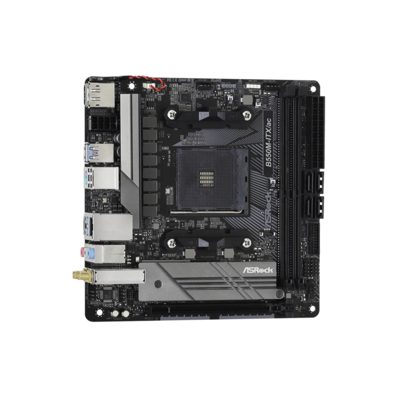 ASRock B550M-ITX AC - AM4 Mini-ITX Motherboard - B550, WiFi AC, Polychrome RGB, 64GB DDR4 Support