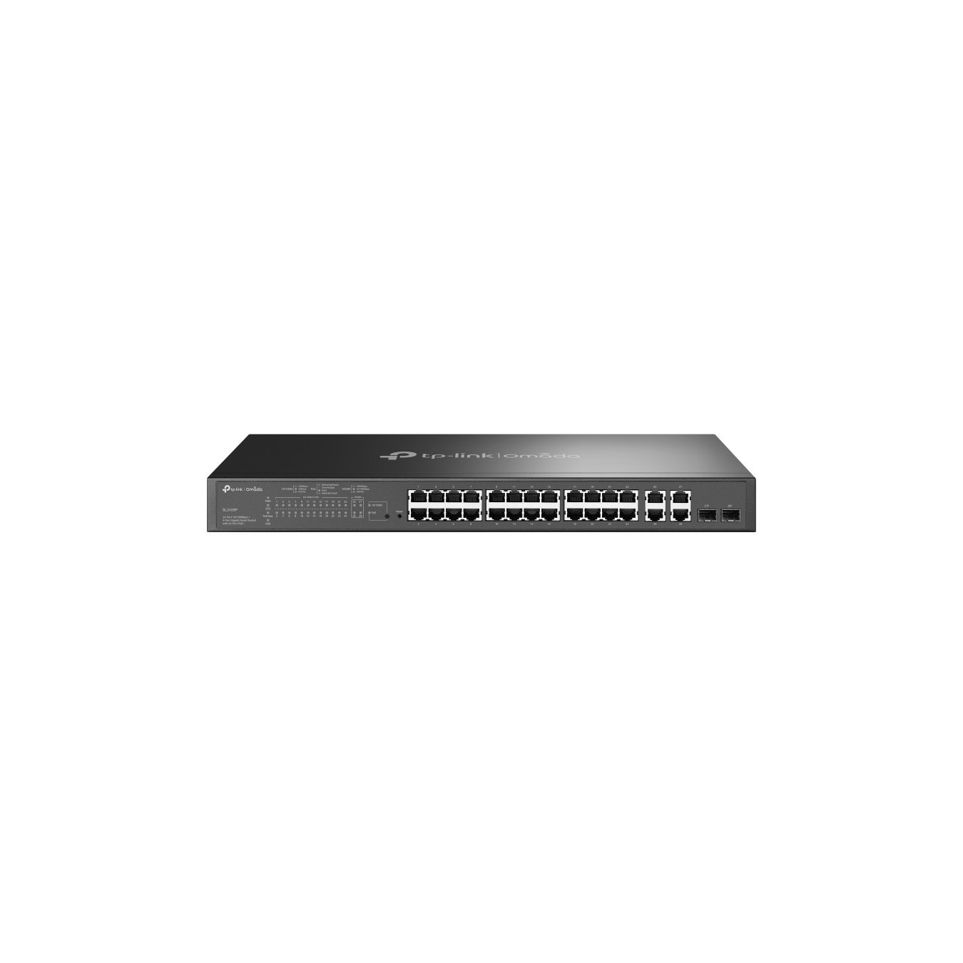 TP-LINK 24+4P - SL2428P - Smart PoE Switch, 24-Port Gigabit, 131-250 W, Rackmount, Web-managed