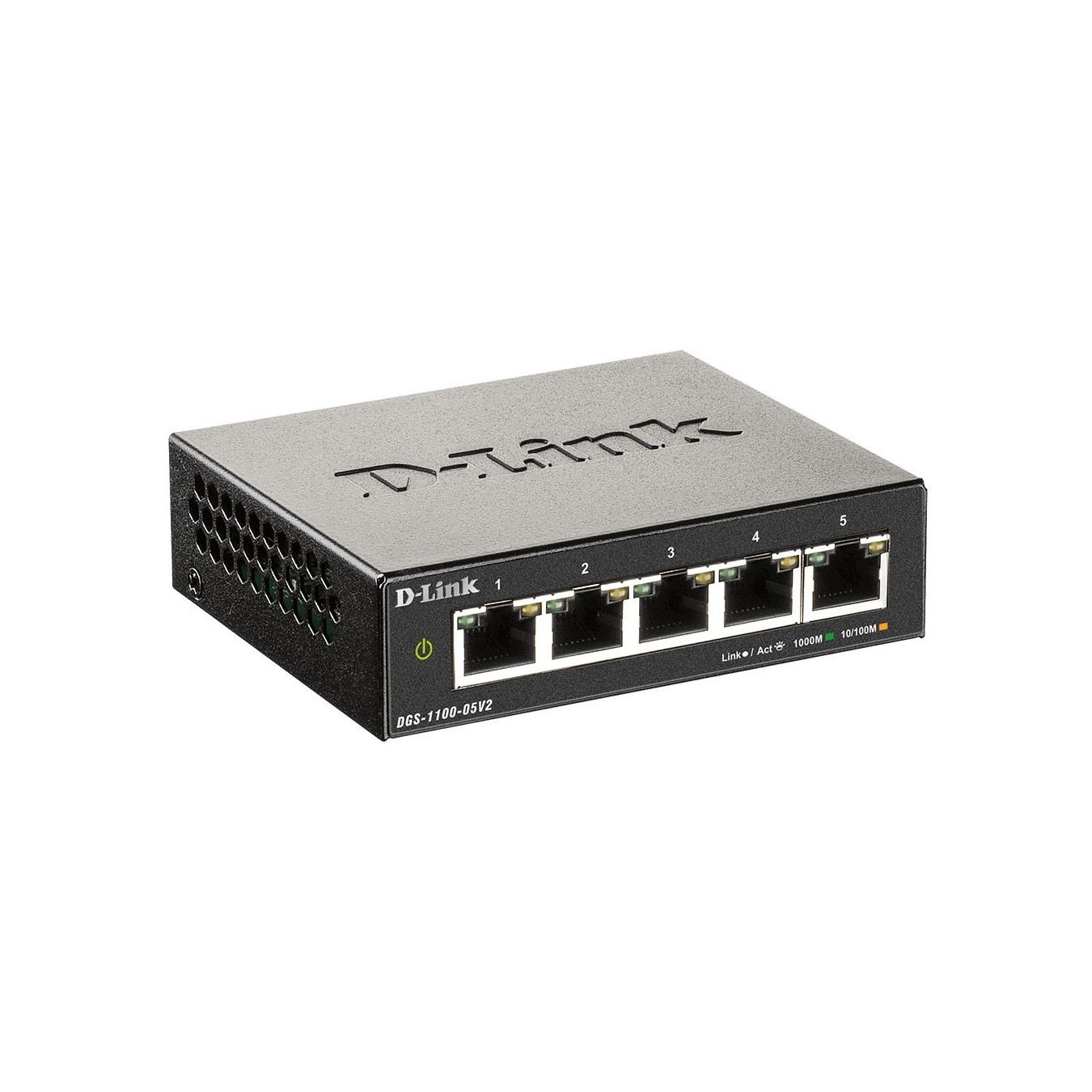 5P D-Link DGS-1100-05V2 M - DGS-1100-05V2 M - 5-Port Gigabit Smart Switch, Fanless, L2 Managed, Desktop