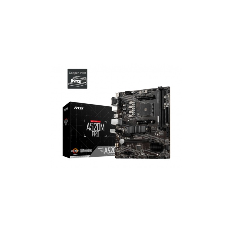 Buy MSI A520M PRO - Micro-ATX AM4 Motherboard, AMD A520, DDR4, 64GB Max, M.2, SA... in Cyprus, Nicosia, Limassol, Larnaka, Pafos