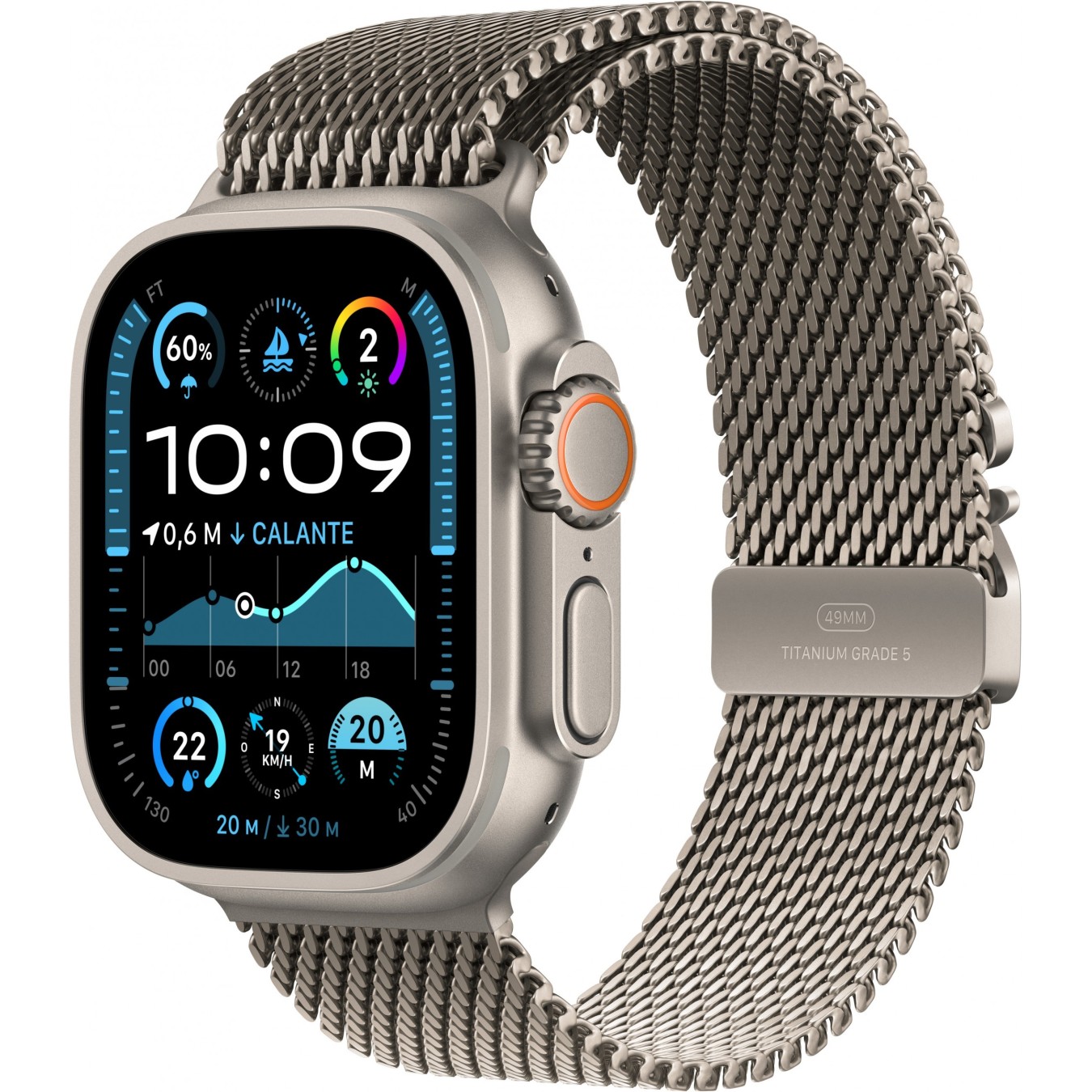 APPLE Watch Ultra 2 GPS + Cellular 49mm Natural Titanium Case with Natural Titanium Milanese Loop - Natural Titanium