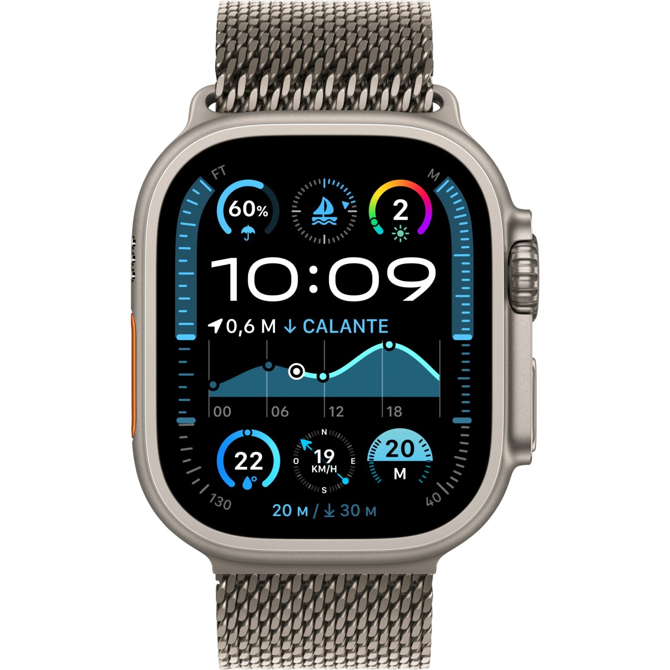 APPLE Watch Ultra 2 GPS + Cellular 49mm Natural Titanium Case with Natural Titanium Milanese Loop - Natural Titanium