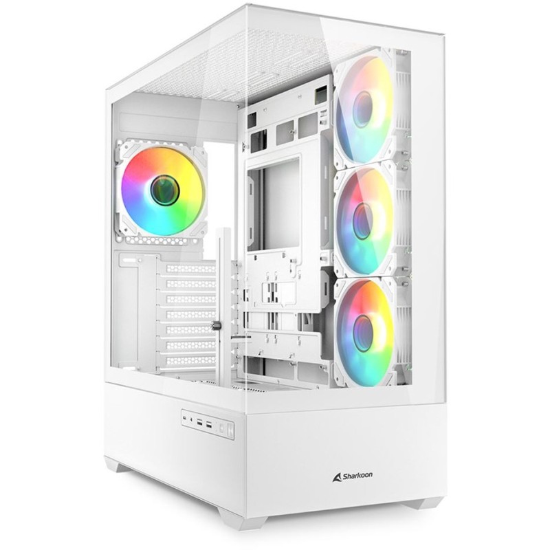Buy Sharkoon AK6 RGB ATX Mid Tower - AK6 RGB - White, Tempered Glass Side Panel in Cyprus, Nicosia, Limassol, Larnaka, Pafos