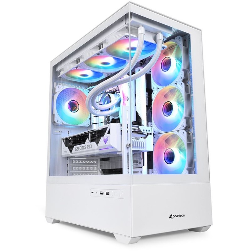 Buy Sharkoon AK6 RGB ATX Mid Tower - AK6 RGB - White, Tempered Glass Side Panel in Cyprus, Nicosia, Limassol, Larnaka, Pafos