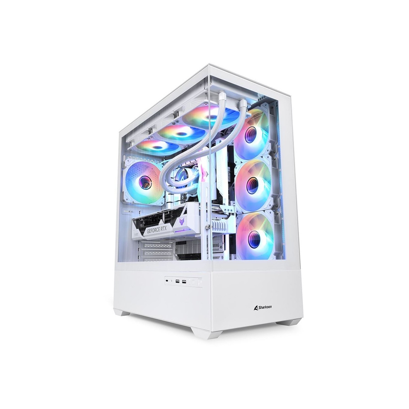 Sharkoon AK6 RGB ATX Mid Tower - AK6 RGB - White, Tempered Glass Side Panel — Buy in Cyprus with Fast Delivery
