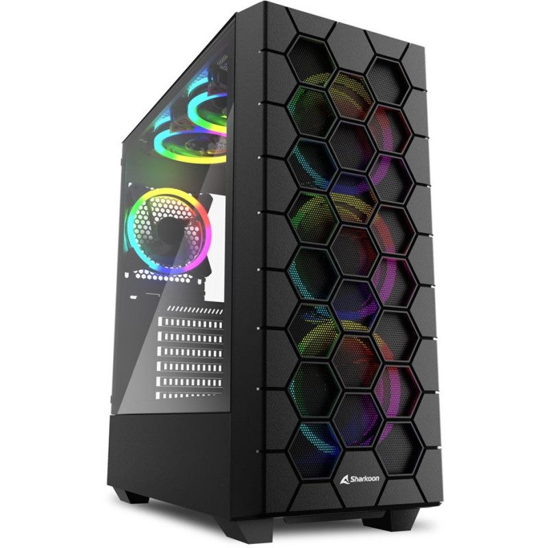 Buy Midi Sharkoon HEX RGB Black - HEX RGB - Mid Tower RGB PC Case in Cyprus, Nicosia, Limassol, Larnaka, Pafos