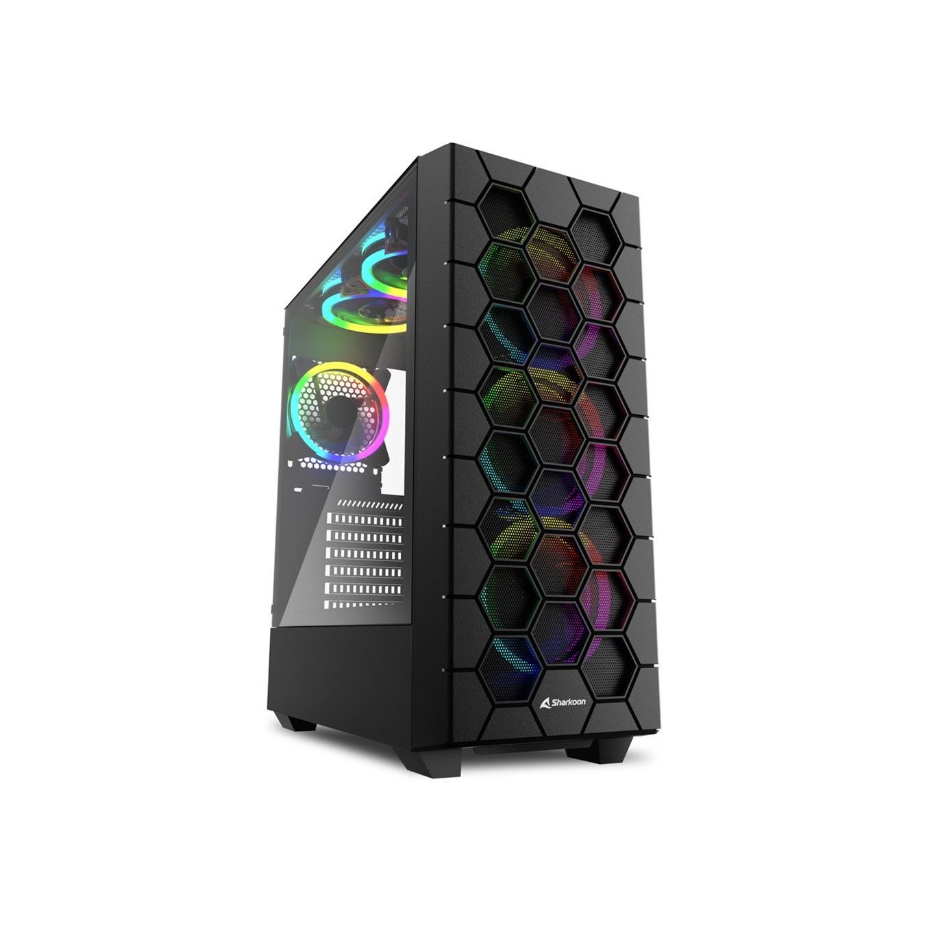 Midi Sharkoon HEX RGB Black - HEX RGB - Mid Tower RGB PC Case — Buy in Cyprus with Fast Delivery