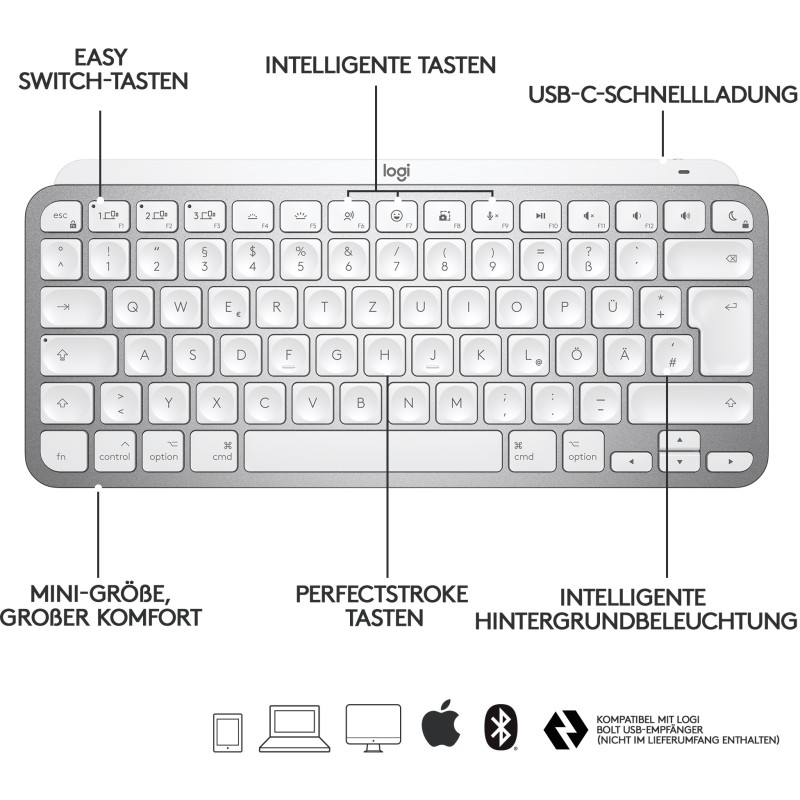 Buy Logitech MX Keys Mini for Mac - Backlit keyboard with macOS legends in Cyprus, Nicosia, Limassol, Larnaka, Pafos
