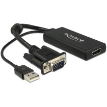 DELOCK VGA to HDMI Adapter with Audio - Black — Buy in Cyprus with Fast Delivery