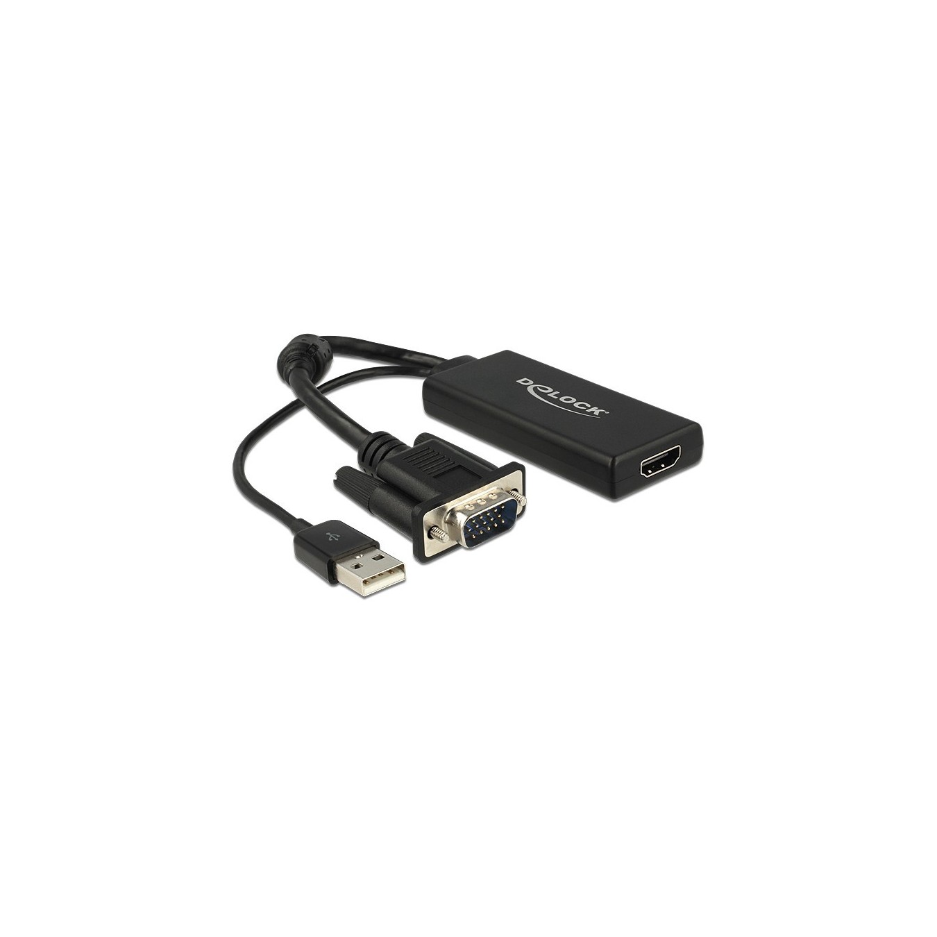 DELOCK VGA to HDMI Adapter with Audio - Black — Buy in Cyprus with Fast Delivery