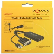 DELOCK VGA to HDMI Adapter with Audio - Black — Buy in Cyprus with Fast Delivery