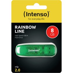 Buy STICK 8GB USB 2.0 Intenso - 3502460 - Rainbow Line Green in Cyprus, Nicosia, Limassol, Larnaka, Pafos