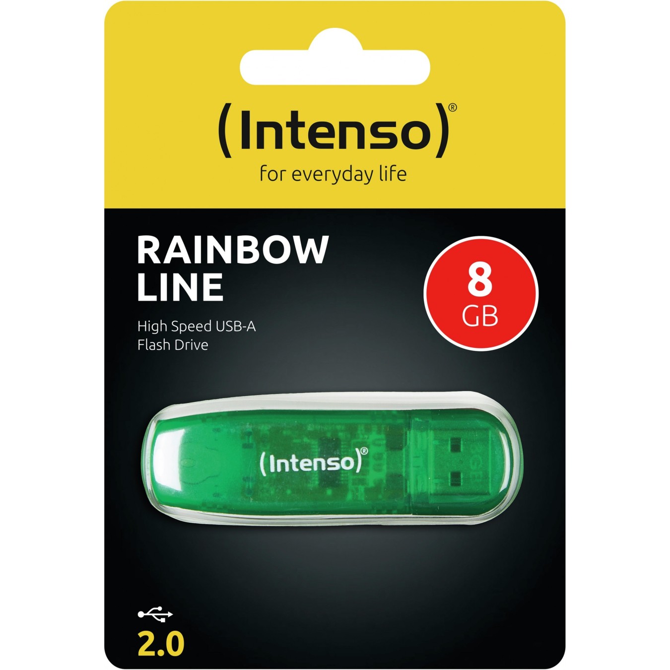 STICK 8GB USB 2.0 Intenso - 3502460 - Rainbow Line Green — Buy in Cyprus with Fast Delivery