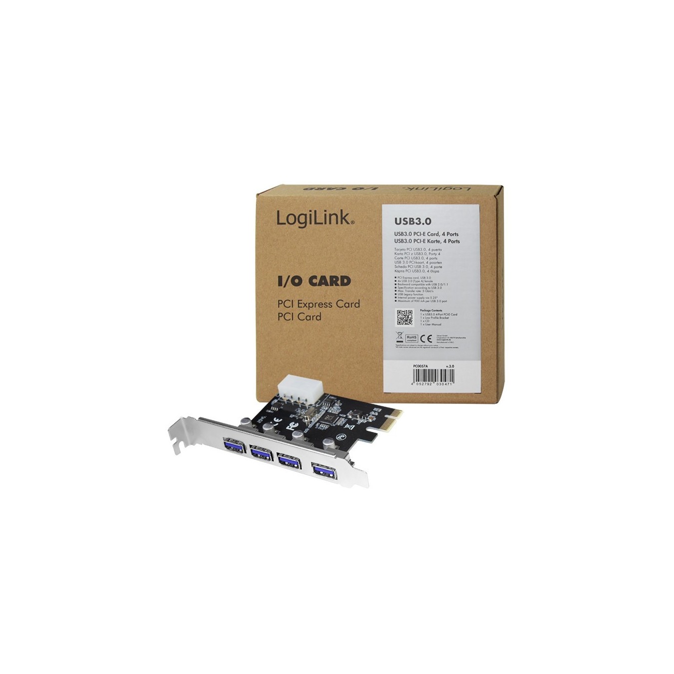LogiLink 4-Port USB 3.0 PCIe Expansion Card — Buy in Cyprus with Fast Delivery