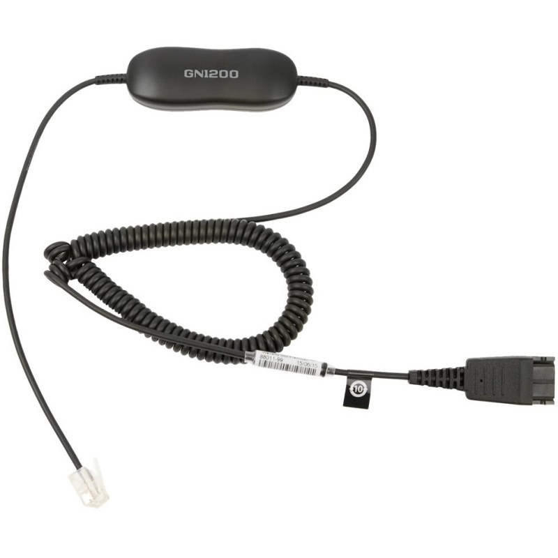 Buy Jabra GN 1200 Smart Cord QD to RJ9 Cable - GN 1200 - 10-spiral in Cyprus, Nicosia, Limassol, Larnaka, Pafos
