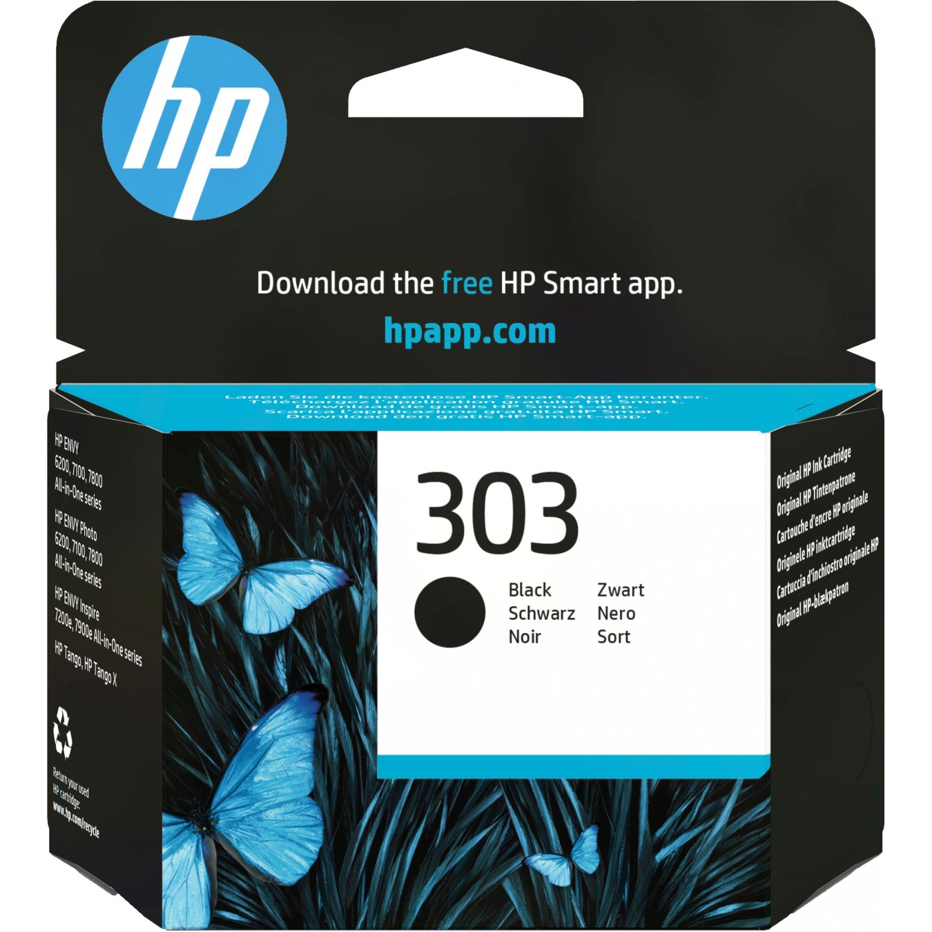 HP 303 Black Ink Cartridge - T6N02AE - Black, Original, Pigment-based, 200-page yield — Buy in Cyprus with Fast Delivery