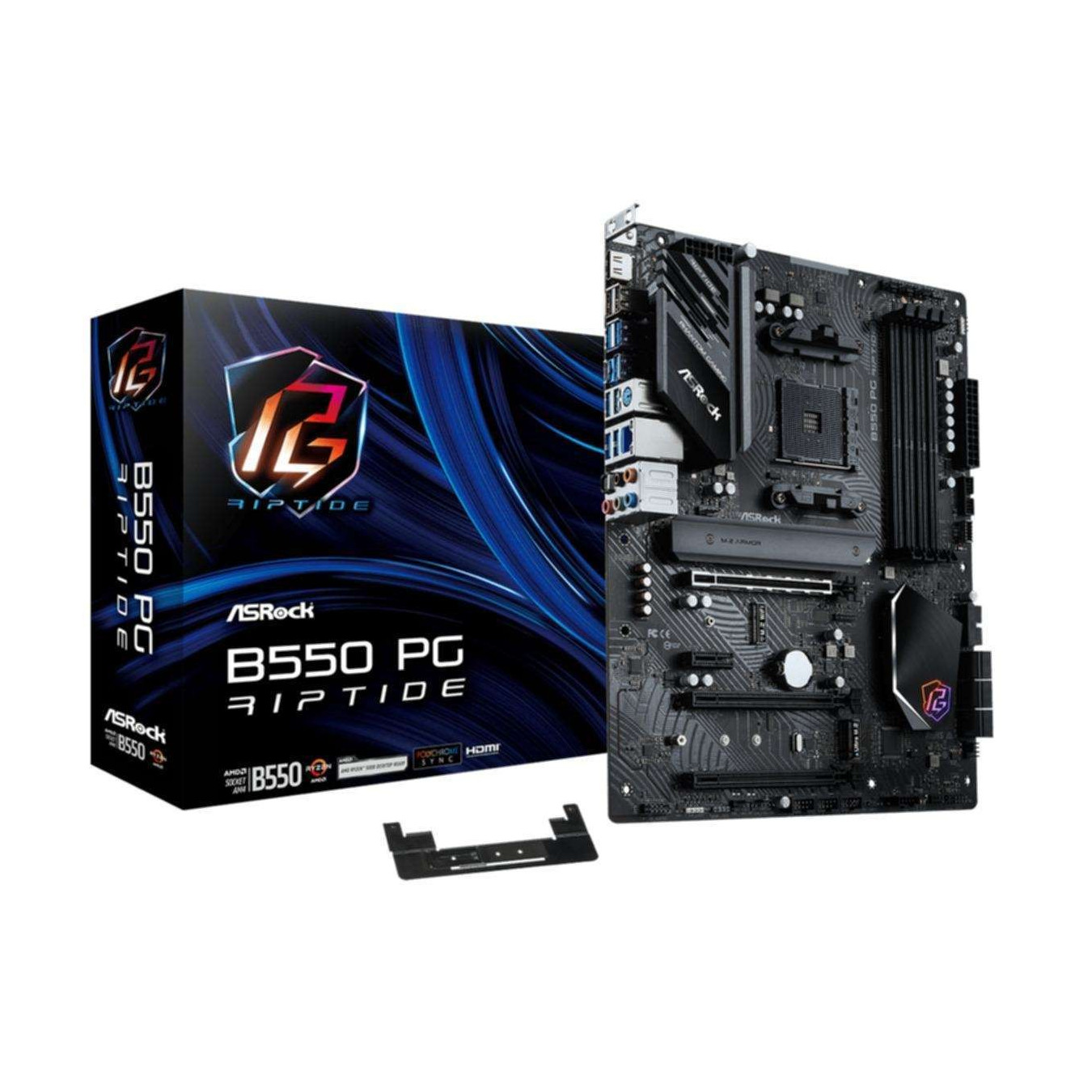 ASRock B550 Phantom Gaming Riptide - AM4 ATX Motherboard - DDR4, 128GB, 2x M.2, 6x SATA, 2.5Gb LAN, HDMI 2.1