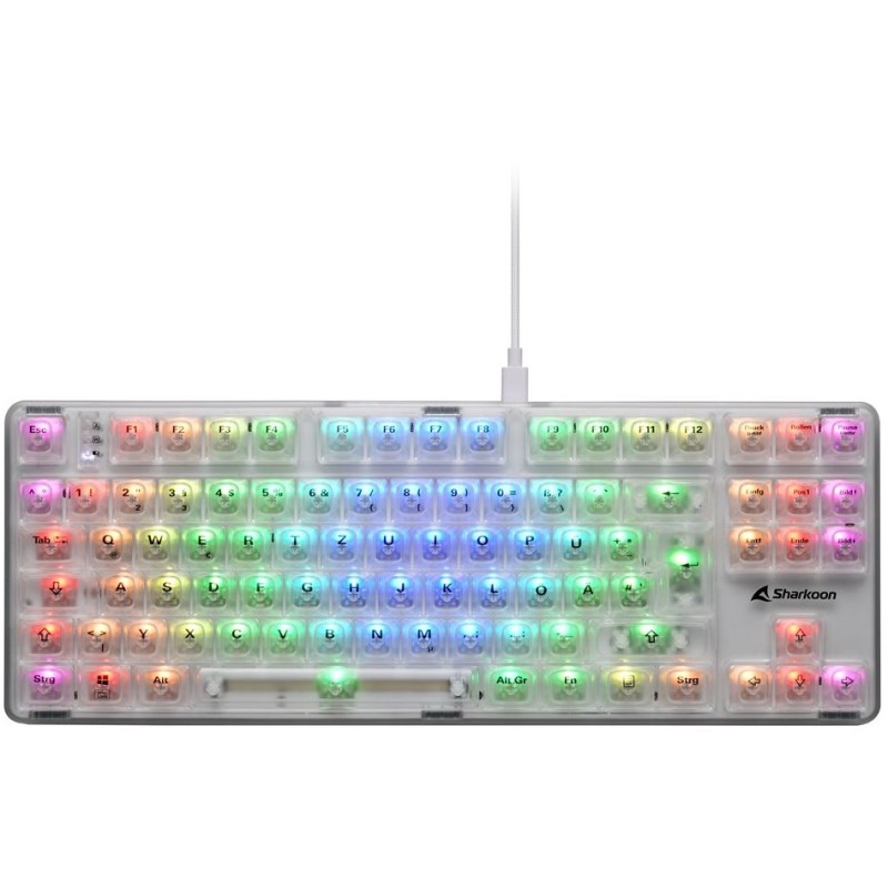Buy Sharkoon Crystal Shark White DE Gaming Keyboard - Characteristics (White) in Cyprus, Nicosia, Limassol, Larnaka, Pafos